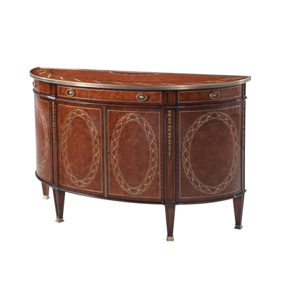 Finely Inlaid Bowfront Side Cabinet