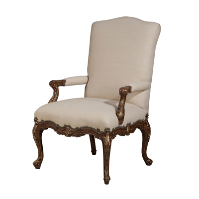 Classic Rococo Fauteuil Upholstered Chair